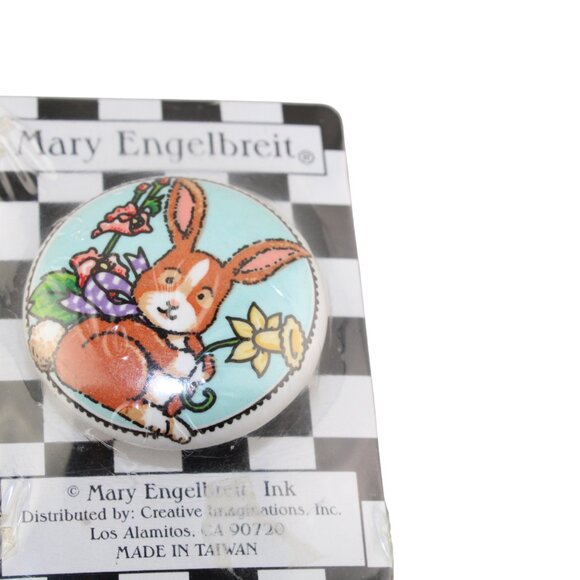 Mary Engelbreit Bunny with flowers Ceramic Drawer Pull Cabinet Knob - Picture 8 of 17